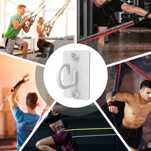 KOMOHOM White 3-Piece Exercise Band Wall Anchor Set | Heavy Duty Workout Band Holder for Home Gym thumbnail 9