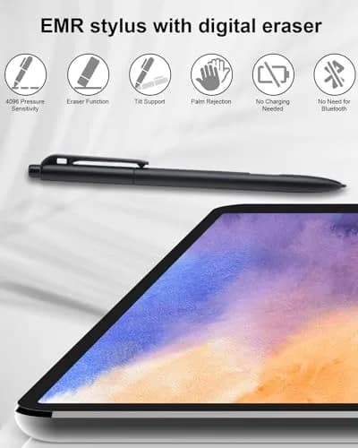 Whaleme EMR Stylus with Eraser, 4096 Pressure Pen for reMarkable 2 | Palm Rejection & Tilt Support thumbnail 2