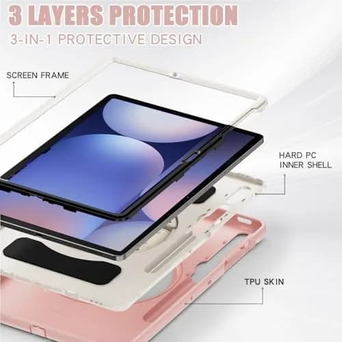 Junfire Protective Case for Samsung Galaxy Tab S9 Plus/S8 Plus/S7Plus/S7FE/S9 FE Plus | 12.4'' Tablet Cover with Kickstand & Stylus Holder thumbnail 8