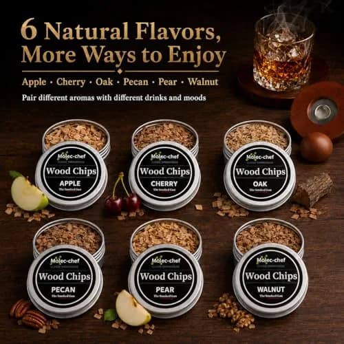 Grovind Cocktail Smoker Kit with Torch & Wood Chips | Stainless Steel & Wood thumbnail 3