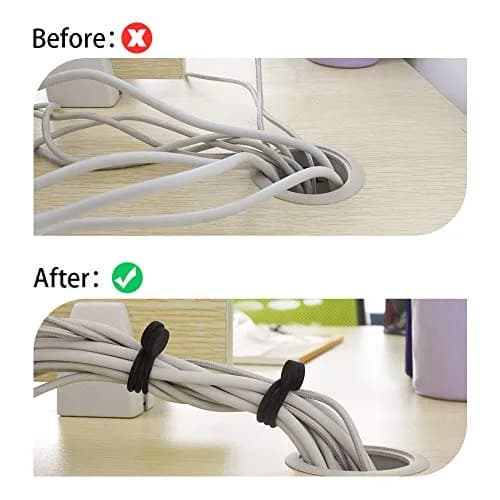 Smart&Cool Black Silicone Magnetic Cable Ties 18.2cm (7.16'') | Organize Cables & More thumbnail 4