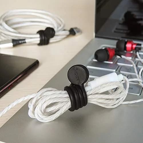 Smart&Cool Black Silicone Magnetic Cable Ties 18.2cm (7.16'') | Organize Cables & More thumbnail 5