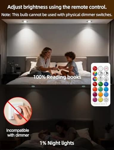 ILC GU10 LED Light Bulb, 5W Color Changing RGB + 5000K Daylight White, 450 Lumens, 45° Beam Angle, Pack of 4 | Dimmable Smart Lighting thumbnail 6