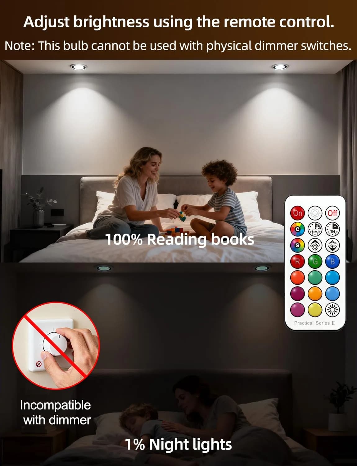 ILC GU10 LED Light Bulb, 5W Color Changing RGB + 5000K Daylight White, 450 Lumens, 45° Beam Angle, Pack of 4 | Dimmable Smart Lighting - view 6