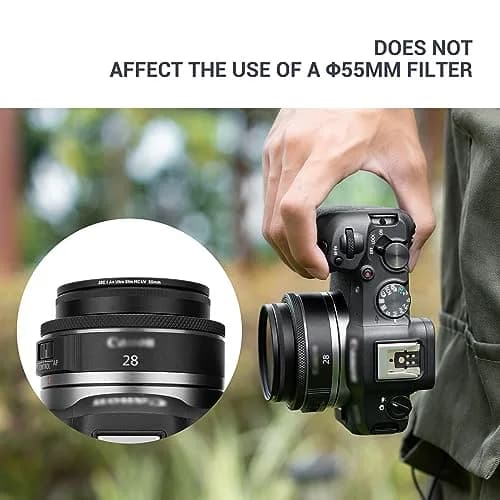 JJC EW-55 Lens Hood for Canon RF 28mm f/2.8 STM, 55mm Filter/Cap Compatible | Aluminum Alloy, Flare Reduction thumbnail 4