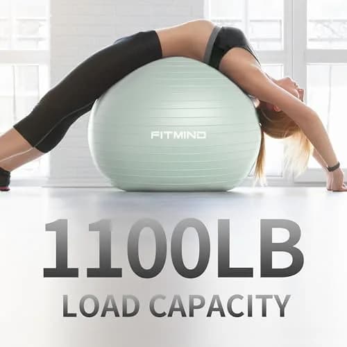 FITMIND Extra Thick Exercise Ball 65cm | Anti-Burst, Slip-Resistant, Pregnancy Support thumbnail 7