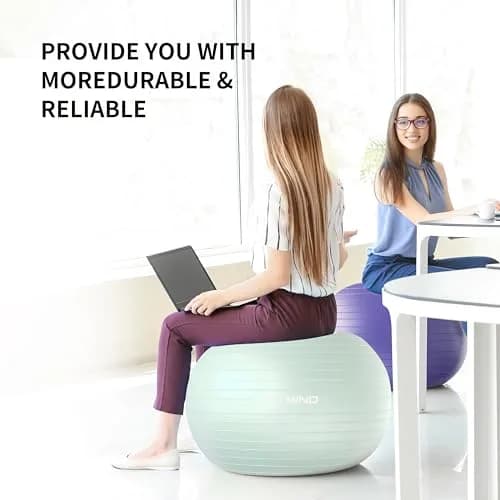 FITMIND Extra Thick Exercise Ball 65cm | Anti-Burst, Slip-Resistant, Pregnancy Support thumbnail 8