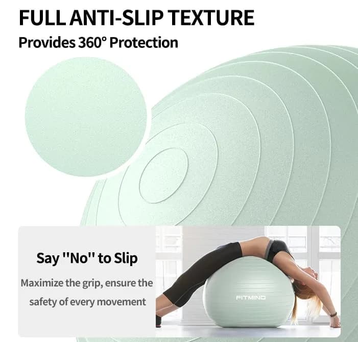 FITMIND Extra Thick Exercise Ball 65cm | Anti-Burst, Slip-Resistant, Pregnancy Support thumbnail 2