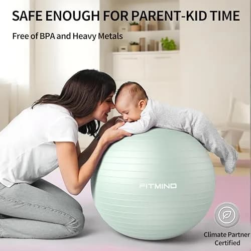 FITMIND Extra Thick Exercise Ball 65cm | Anti-Burst, Slip-Resistant, Pregnancy Support thumbnail 5