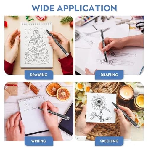 YISAN Ultra Fine Tip Pens Black 0.25mm | No Bleed, Precise Drawing, 6 PCS thumbnail 4