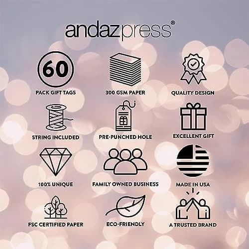 Andaz Press 60-Pack Personalized Bar/Bat Mitzvah Favor Tags with String | Custom Name & Star of David, 2x3.75" thumbnail 6