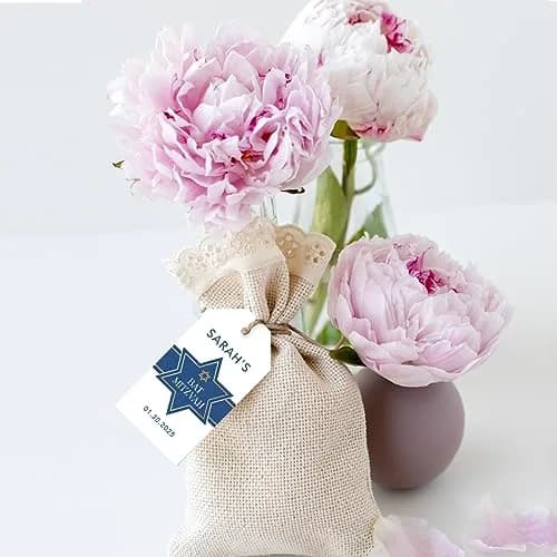 Andaz Press 60-Pack Personalized Bar/Bat Mitzvah Favor Tags with String | Custom Name & Star of David, 2x3.75" thumbnail 3