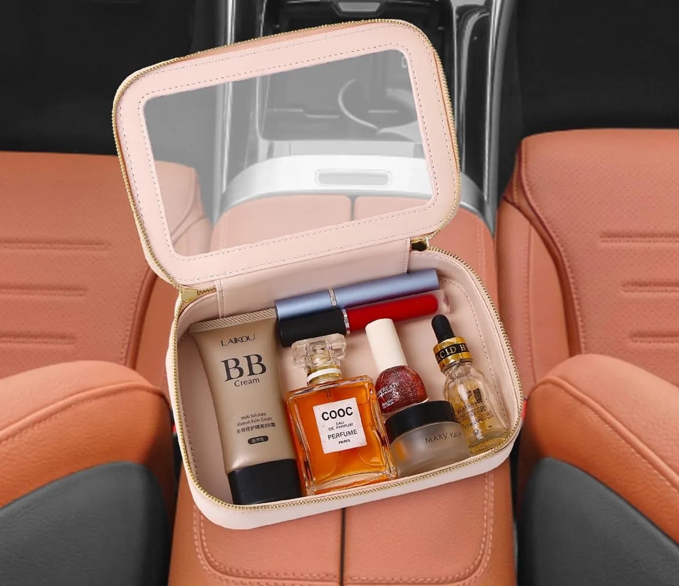 Pinkmik Clear Makeup Bag Set, L+M+MINI (3-Piece) | TSA Approved Travel Cosmetic Case - view 4