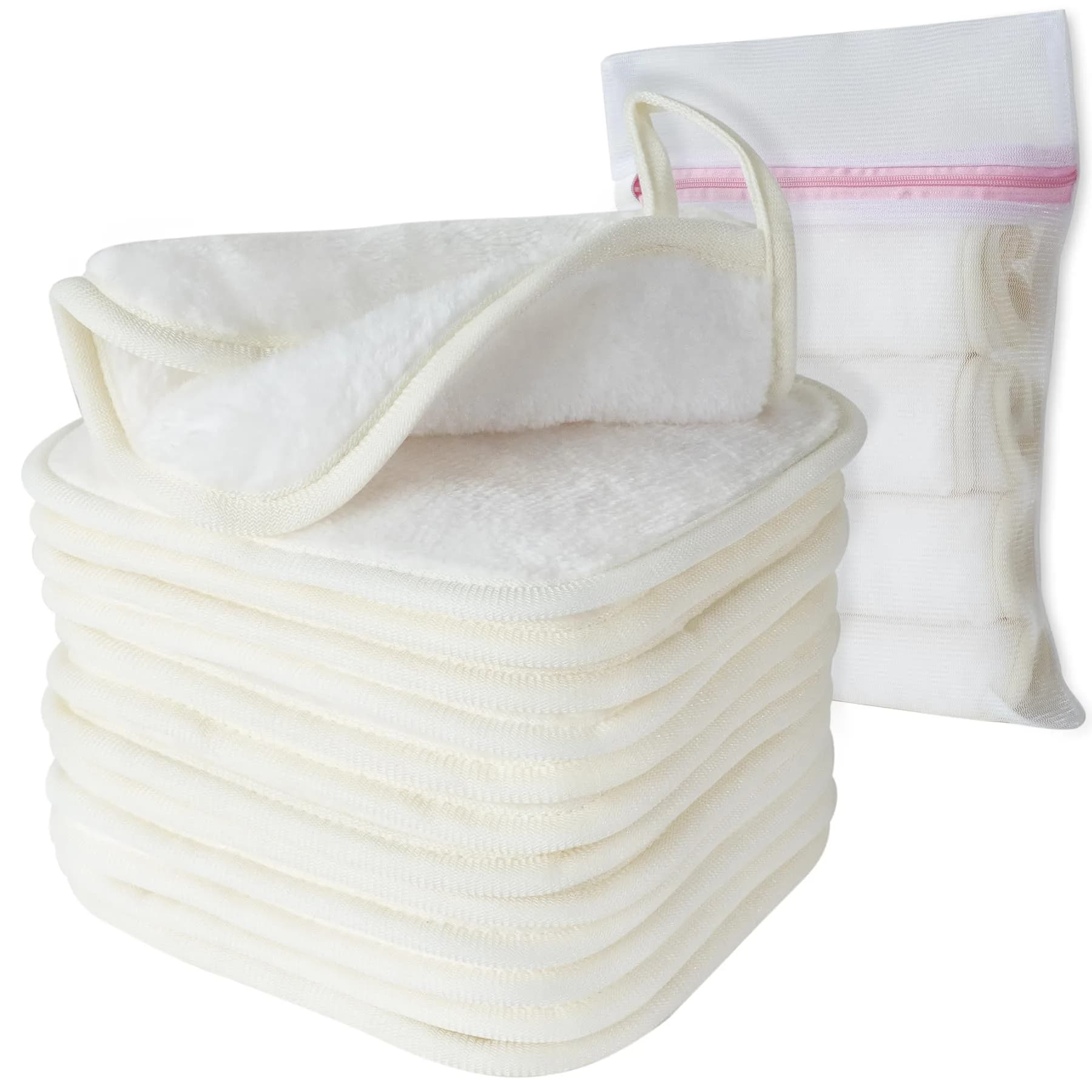 Natwag Makeup Remover Cloths 15cm x 15cm (6" x 6") | Gentle Microfiber Face Washcloths for All Skin Types, 12 Pack - main product image