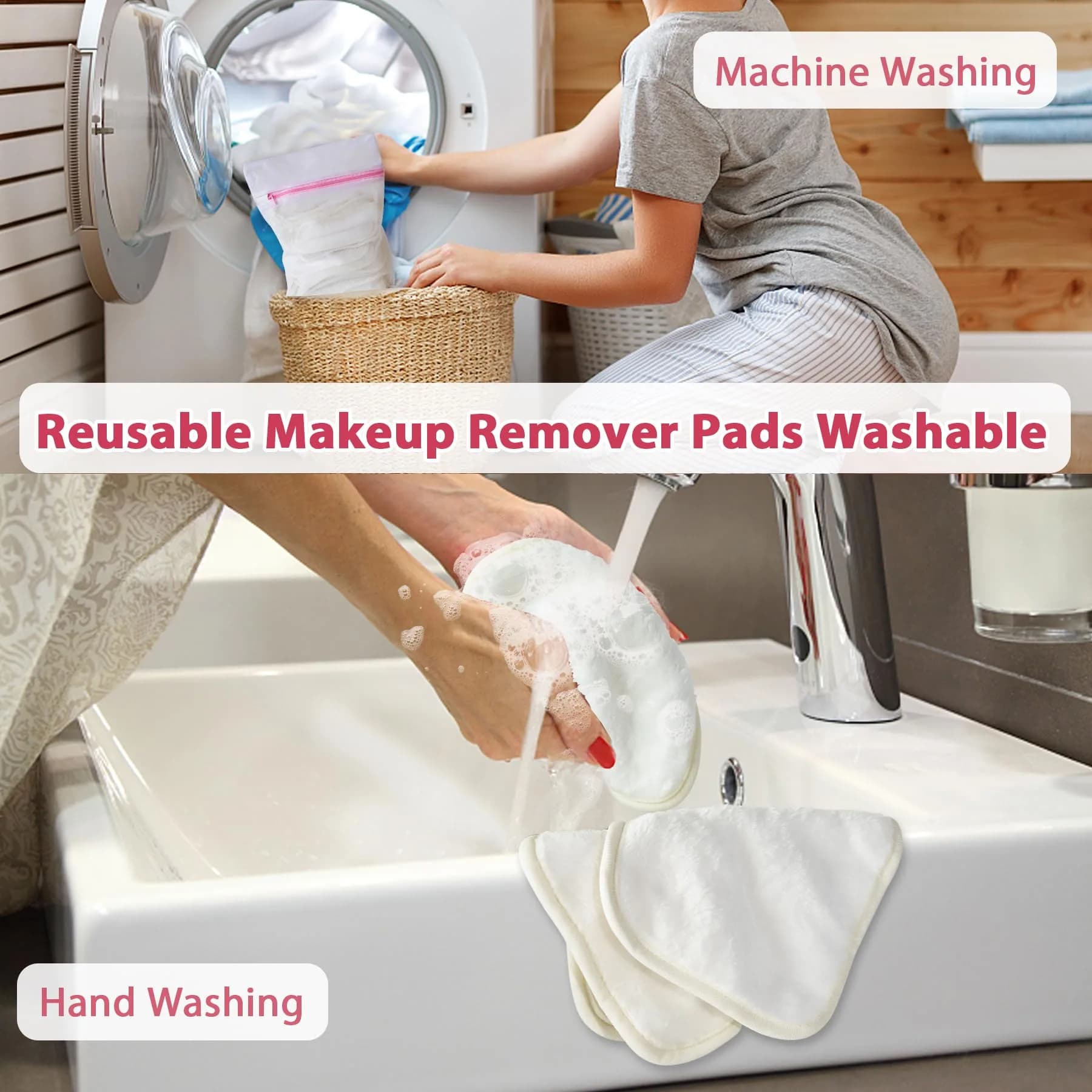 Natwag Makeup Remover Cloths 15cm x 15cm (6" x 6") | Gentle Microfiber Face Washcloths for All Skin Types, 12 Pack - view 7