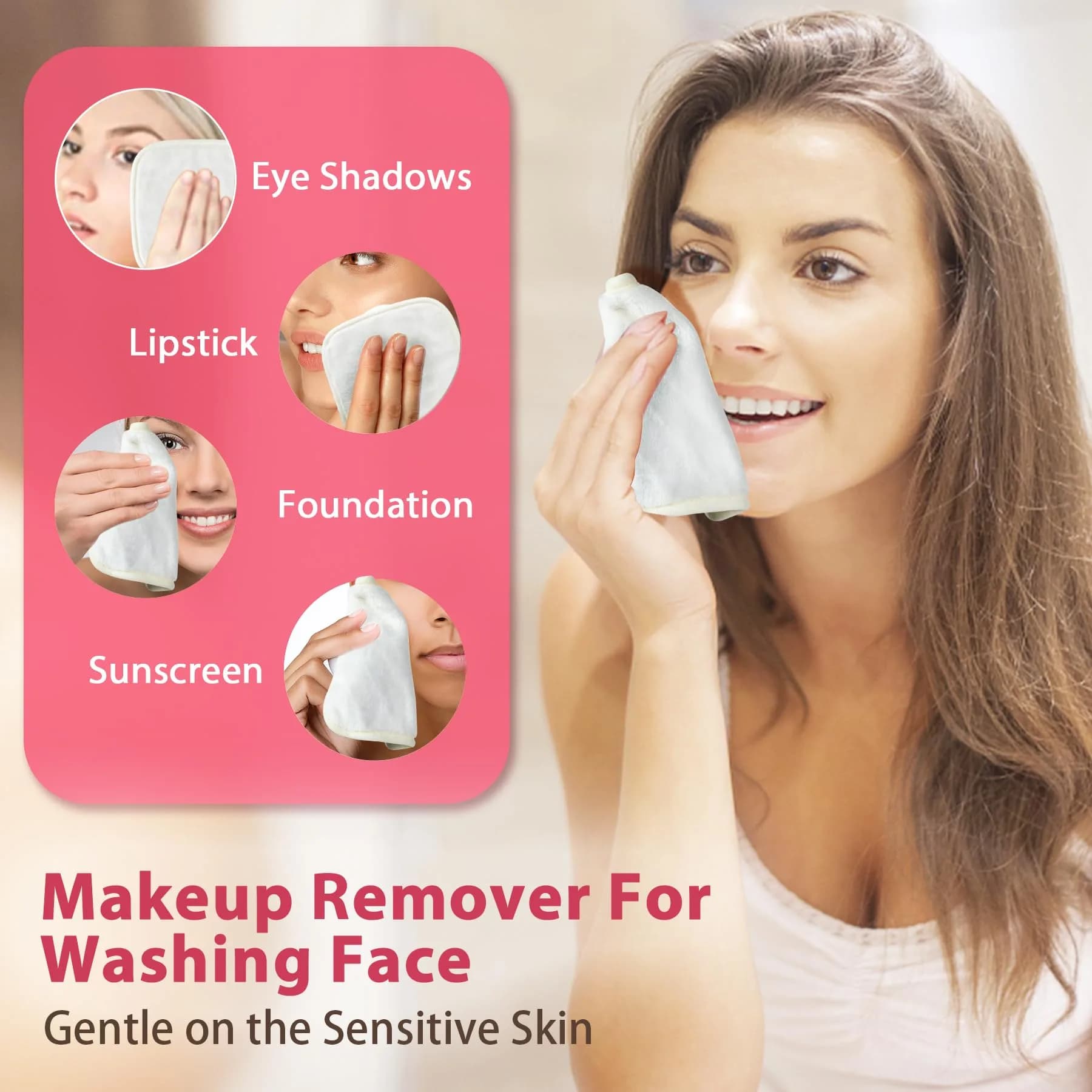 Natwag Makeup Remover Cloths 15cm x 15cm (6" x 6") | Gentle Microfiber Face Washcloths for All Skin Types, 12 Pack - view 2