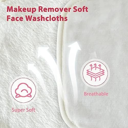 Natwag Makeup Remover Cloths 15cm x 15cm (6" x 6") | Gentle Microfiber Face Washcloths for All Skin Types, 12 Pack thumbnail 3
