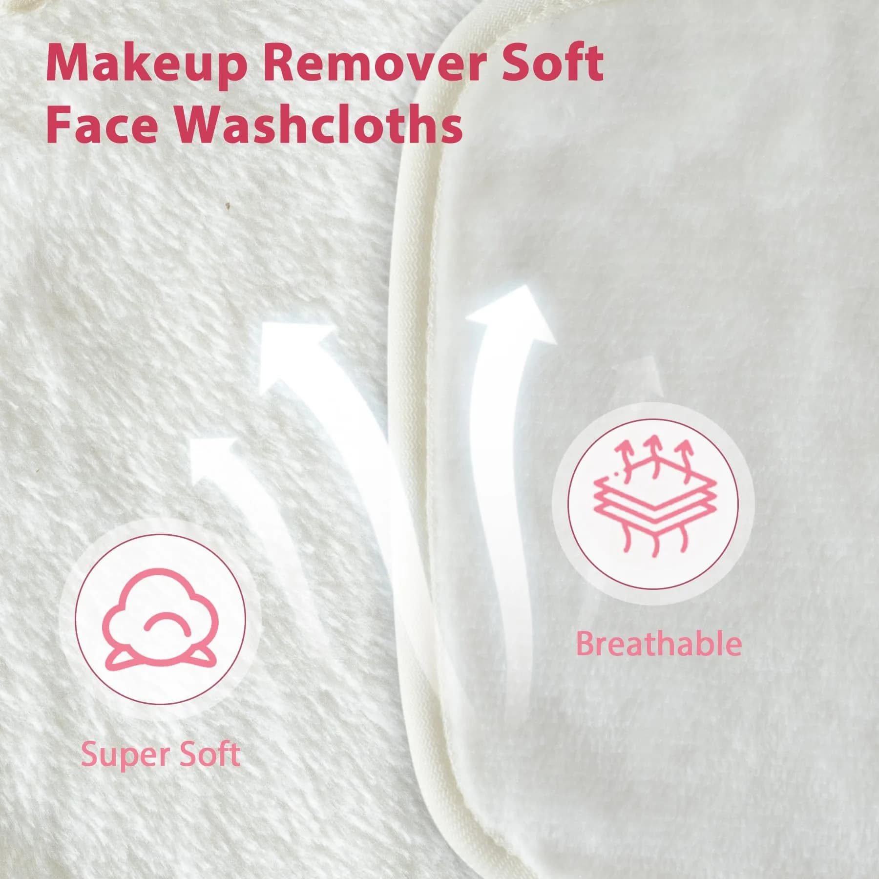 Natwag Makeup Remover Cloths 15cm x 15cm (6" x 6") | Gentle Microfiber Face Washcloths for All Skin Types, 12 Pack - view 3