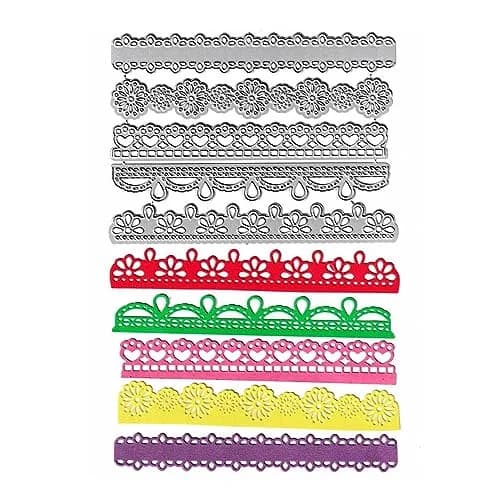 NVZBL 5pcs Lace Border Cutting Dies, Flower Love Heart Lace Die Cuts 12cm x 15cm | Metal Embossing Stencils for Card Scrapbooking thumbnail 4