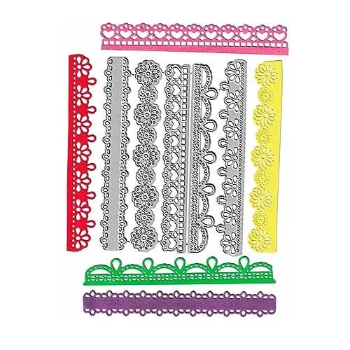 NVZBL 5pcs Lace Border Cutting Dies, Flower Love Heart Lace Die Cuts 12cm x 15cm | Metal Embossing Stencils for Card Scrapbooking thumbnail 6