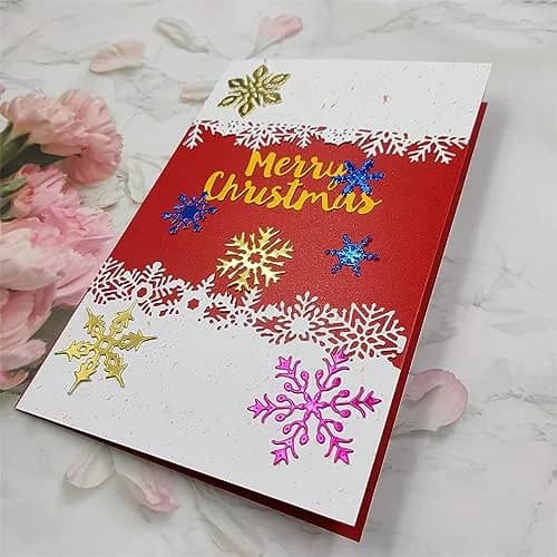 NVZBL Snowflake Lace Cutting Dies 2pcs | Winter Snow Border Embossing Stencils for Scrapbooking & DIY Crafts thumbnail 4