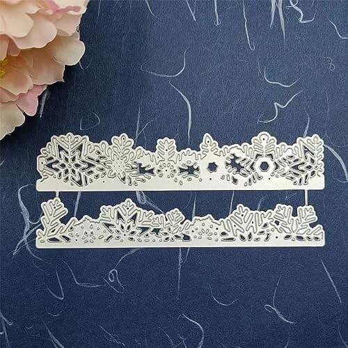 NVZBL Snowflake Lace Cutting Dies 2pcs | Winter Snow Border Embossing Stencils for Scrapbooking & DIY Crafts thumbnail 5