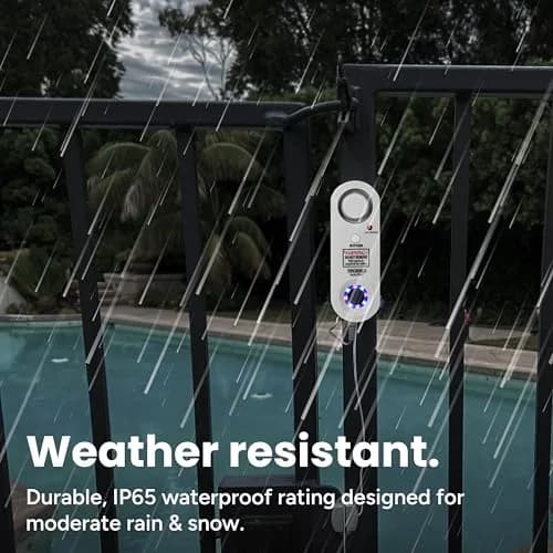 TECHKO ALARM S287 | Weather-Resistant Indoor/Outdoor Pool Alarm with LED Strobe & 115 dB Siren thumbnail 6