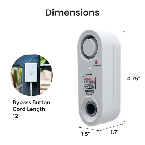 TECHKO ALARM S287 | Weather-Resistant Indoor/Outdoor Pool Alarm with LED Strobe & 115 dB Siren thumbnail 8