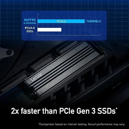 Lexar 2TB NM790 NVMe SSD w/Heatsink, 2000 GB (2 TB) | PCIe Gen 4x4 Speeds Up to 7400MB/s Read thumbnail 4