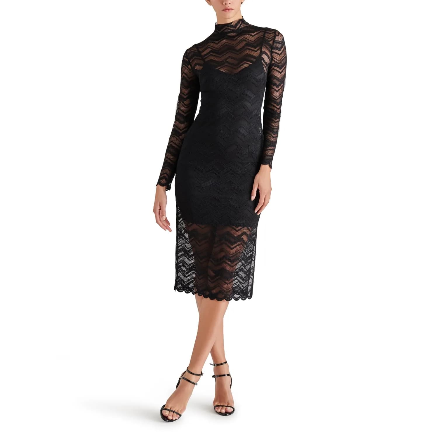 Steve Madden Vivienne Dress, Faded Rose, X-Small | Psychedelic Dreams Mesh Midi — Black / Small