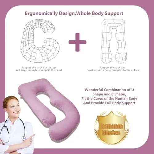 Chilling Home Pregnancy Pillows for Sleeping-U Shaped Full Body Pillow 58 inch | Symmetrical Support for Comfort & Postpartum Use thumbnail 7