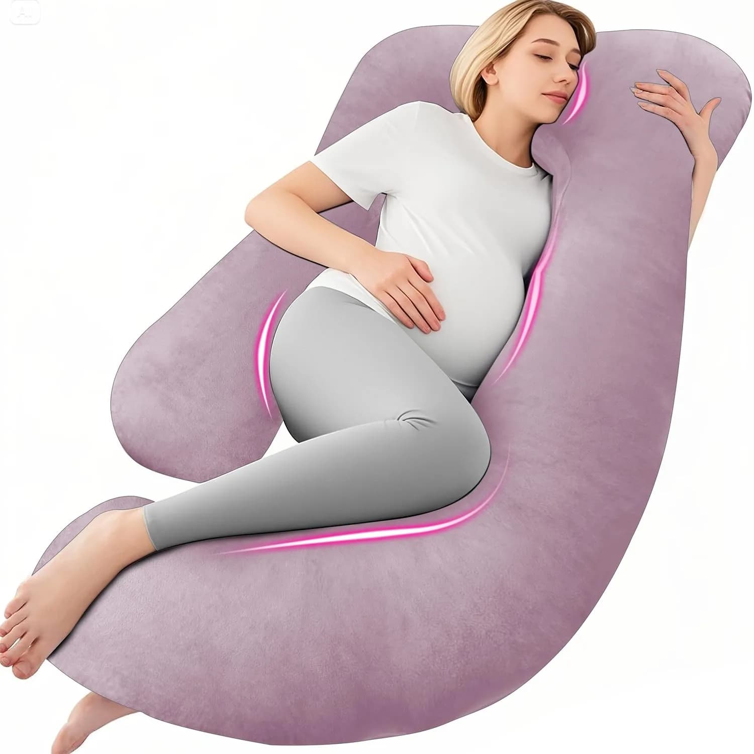 Chilling Home Pregnancy Pillows for Sleeping-U Shaped Full Body Pillow 58 inch | Symmetrical Support for Comfort & Postpartum Use
