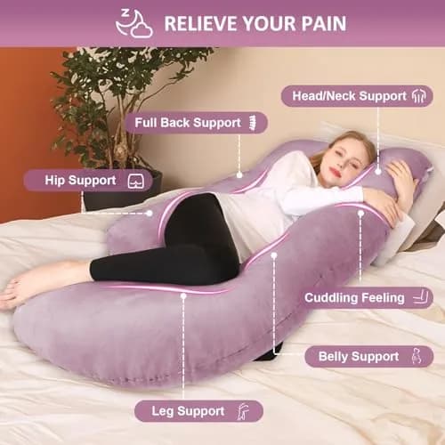 Chilling Home Pregnancy Pillows for Sleeping-U Shaped Full Body Pillow 58 inch | Symmetrical Support for Comfort & Postpartum Use thumbnail 2