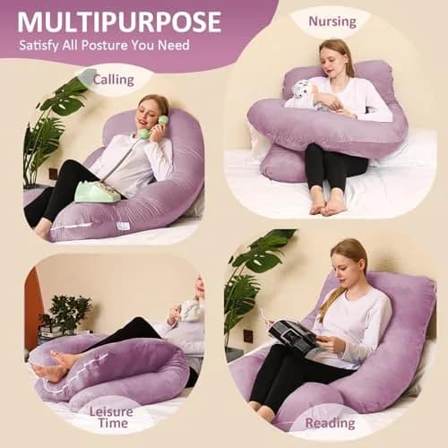 Chilling Home Pregnancy Pillows for Sleeping-U Shaped Full Body Pillow 58 inch | Symmetrical Support for Comfort & Postpartum Use thumbnail 3