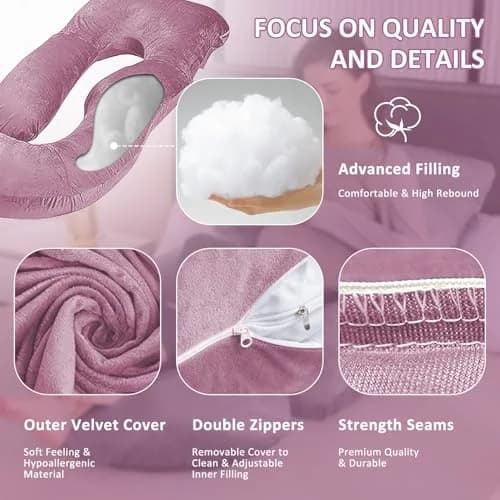 Chilling Home Pregnancy Pillows for Sleeping-U Shaped Full Body Pillow 58 inch | Symmetrical Support for Comfort & Postpartum Use thumbnail 4
