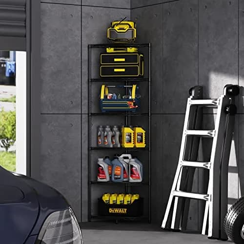 Dolonm 6 Tier NSF Corner Wire Shelf Shelving Unit 18 x 18 x 72 Inch | Heavy Duty Adjustable Metal Storage Rack with Leveling Feet & Shelf Liners thumbnail 3