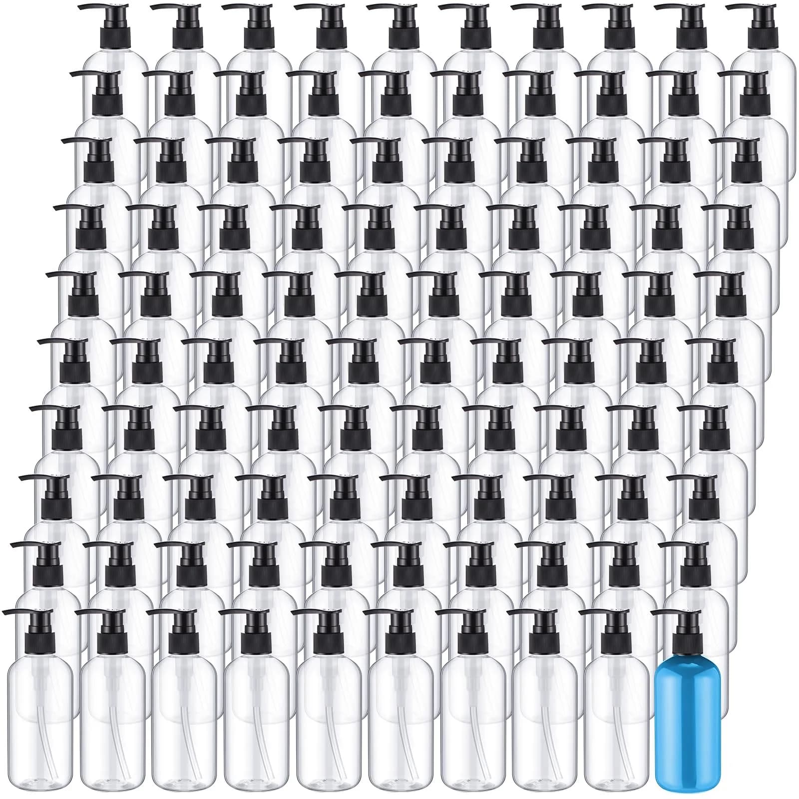 Hushee 150 Pcs 8 oz Plastic Pump Bottles | Leakproof Refillable Dispensers for Liquids