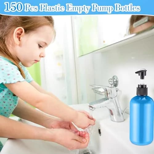 Hushee 150 Pcs 8 oz Plastic Pump Bottles | Leakproof Refillable Dispensers for Liquids thumbnail 5