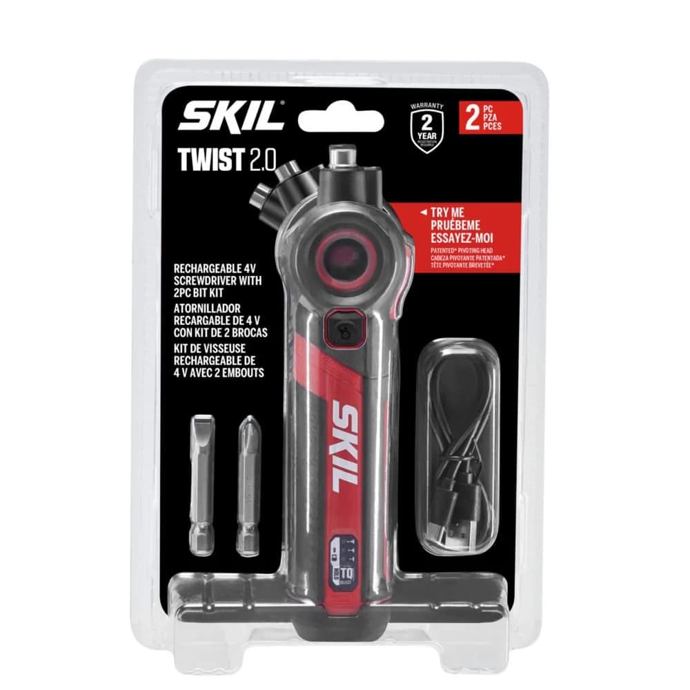 Skil Twist 2.0 Rechargeable 4V Screwdriver | Pivoting Head & USB-C Charging