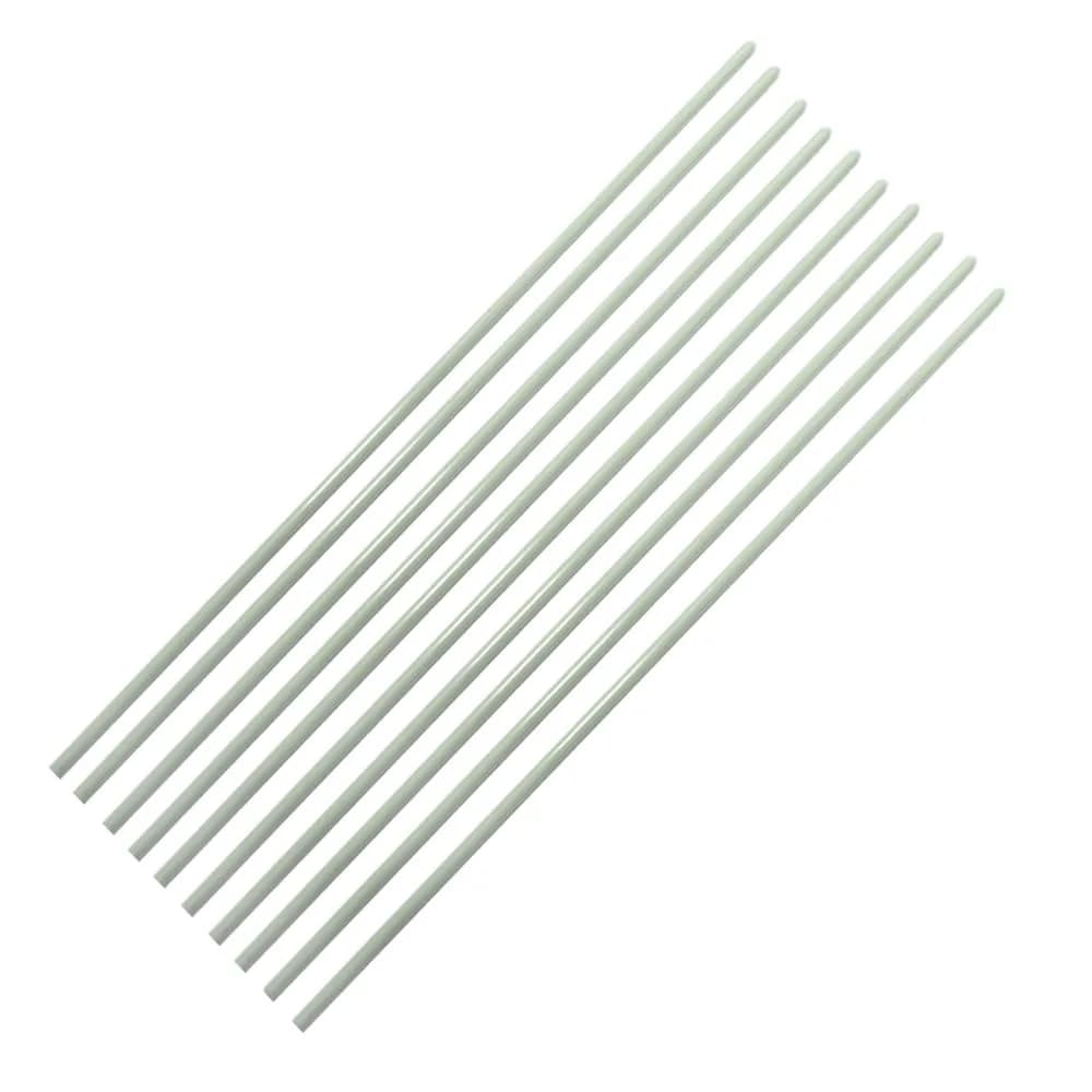 MOKOVI Round Fiberglass Solid Rod Blank 3mm (0.118 in) x 420mm (16.5 in) | 10-Piece Pack for DIY & Hobby Projects
