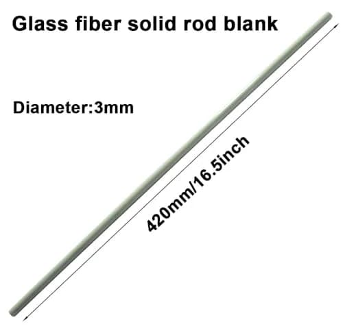 MOKOVI Round Fiberglass Solid Rod Blank 3mm (0.118 in) x 420mm (16.5 in) | 10-Piece Pack for DIY & Hobby Projects thumbnail 2