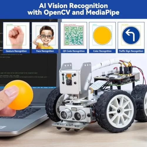 SunFounder PiCar-X AI Robot Smart Car Kit for Raspberry Pi 5/4/3B+/Zero 2w | Python & Scratch Programming thumbnail 5