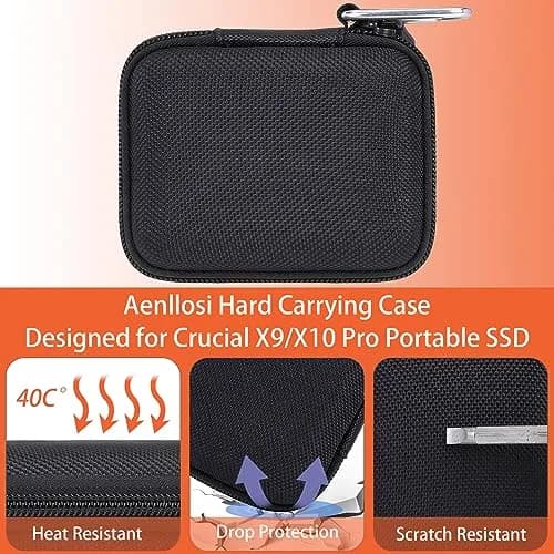 Aenllosi Hard Case for Crucial X9 X9 Pro X10 X10 Pro 1TB/2TB | Shock & Waterproof Protection (70-120 chars) thumbnail 4