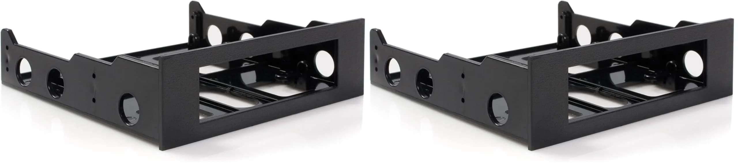 StarTech.com 2-Pack 3.5" to 5.25" Black Front Bay Mounting Bracket with Screws - main product image