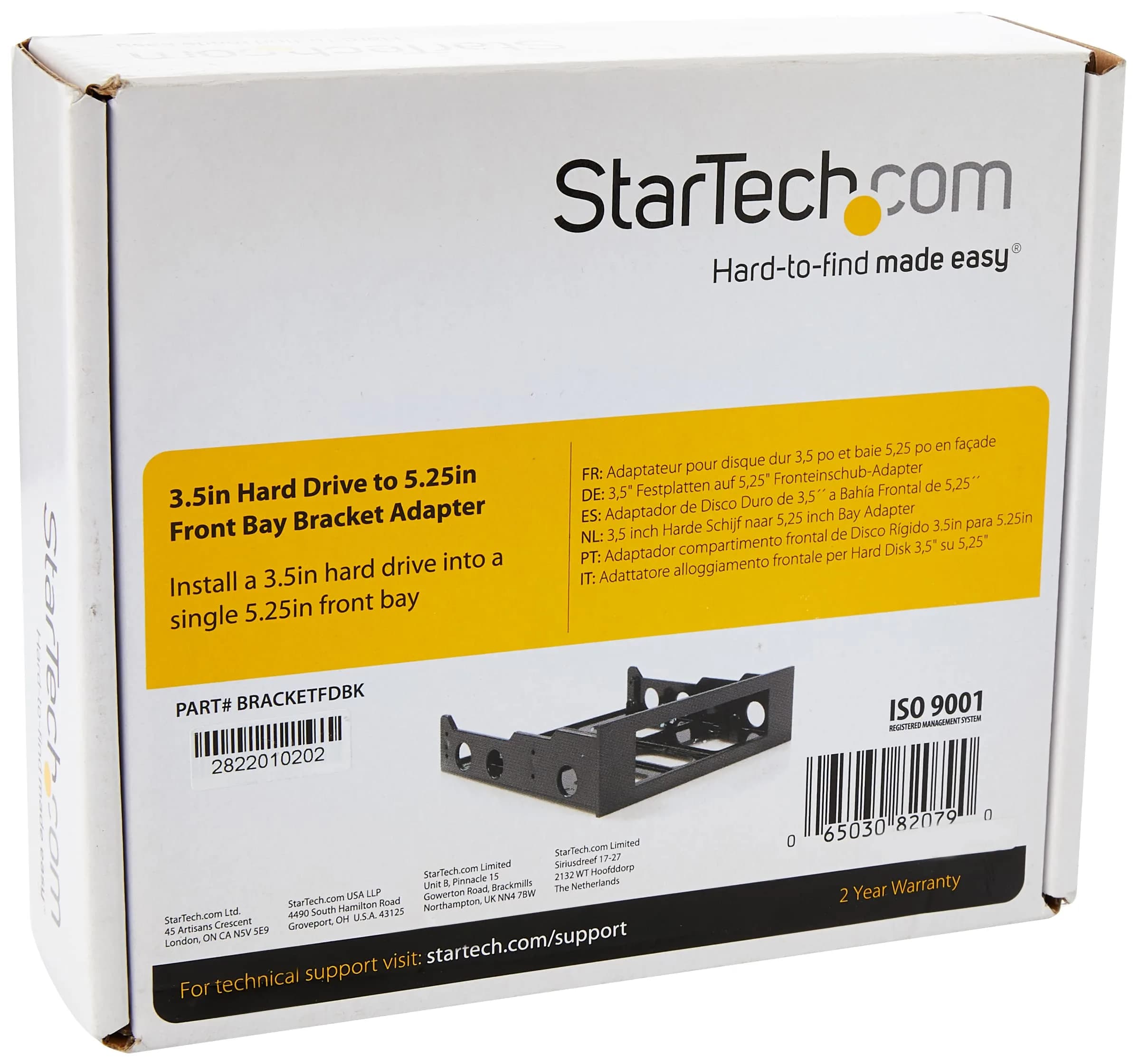 StarTech.com 3.5" to 5.25" Front Bay Mounting Bracket Pack of 2 | Install 3.5" Peripherals in 5.25" Bay - view 3