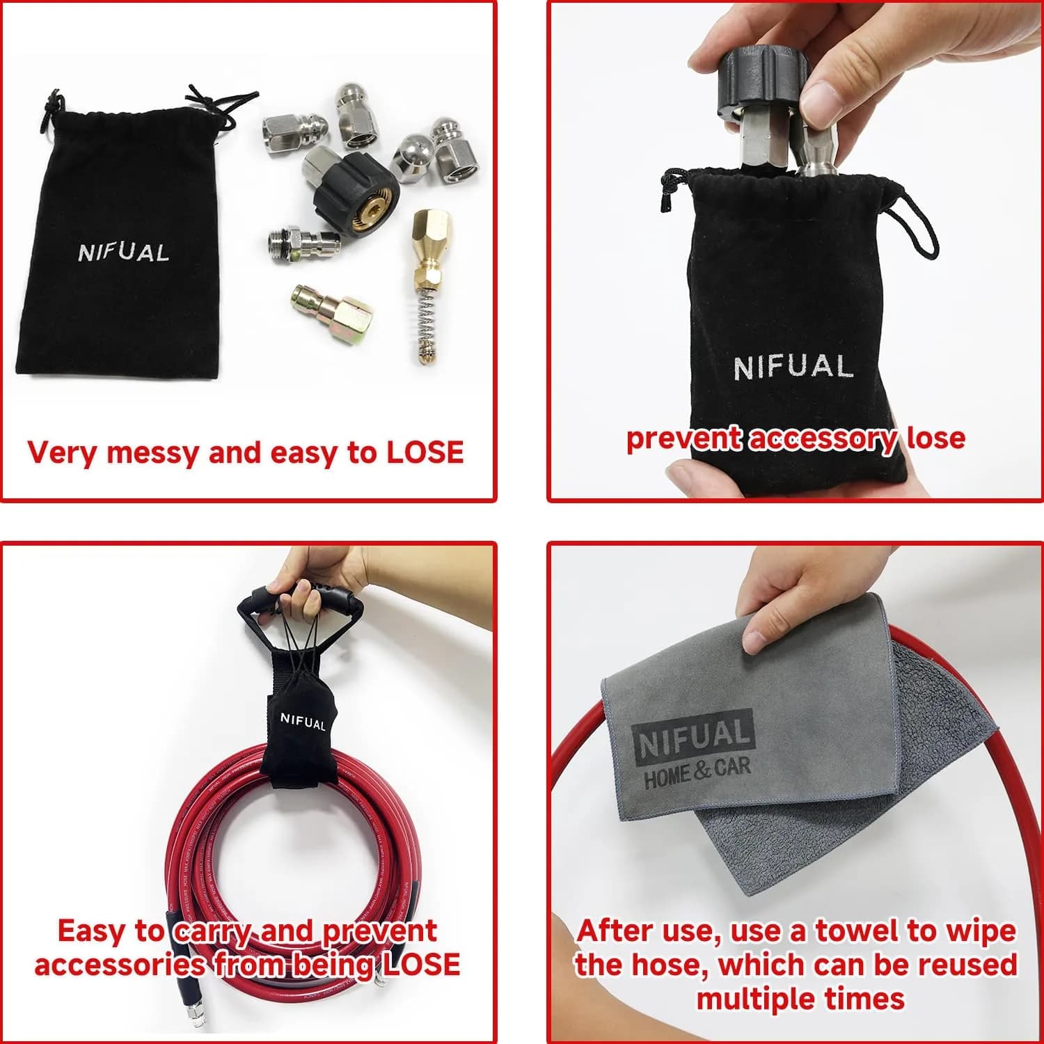 YETIANICAL Sewer Jetter Kit for Pressure Washer, 5800 PSI 50ft Drain Cleaner Hose with 1/4 Inch Quick-Connect Nozzles | Unclogs Drains and Gutters - view 9