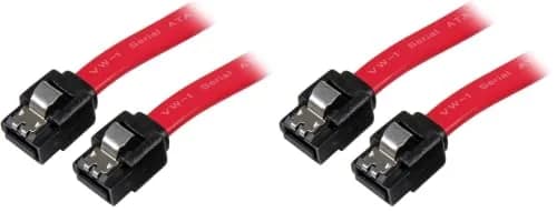StarTech.com 12in Latching SATA Cable - SATA (R) to SATA (R) - 1 ft - Red - Pack of 2 | Supports SATA 3.0 6Gbps thumbnail 1