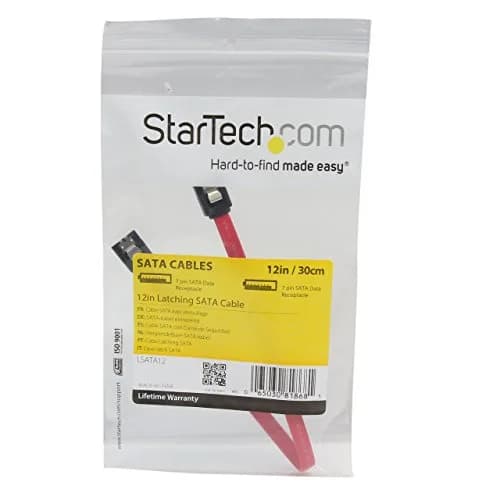 StarTech.com 12in Latching SATA Cable - SATA (R) to SATA (R) - 1 ft - Red - Pack of 2 | Supports SATA 3.0 6Gbps thumbnail 3
