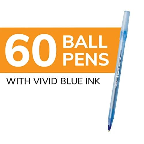 BIC Round Stic Xtra Life Ballpoint Pens Blue 120 Count (Pack of 2) | Smooth Ink Flow for Daily Writing thumbnail 2