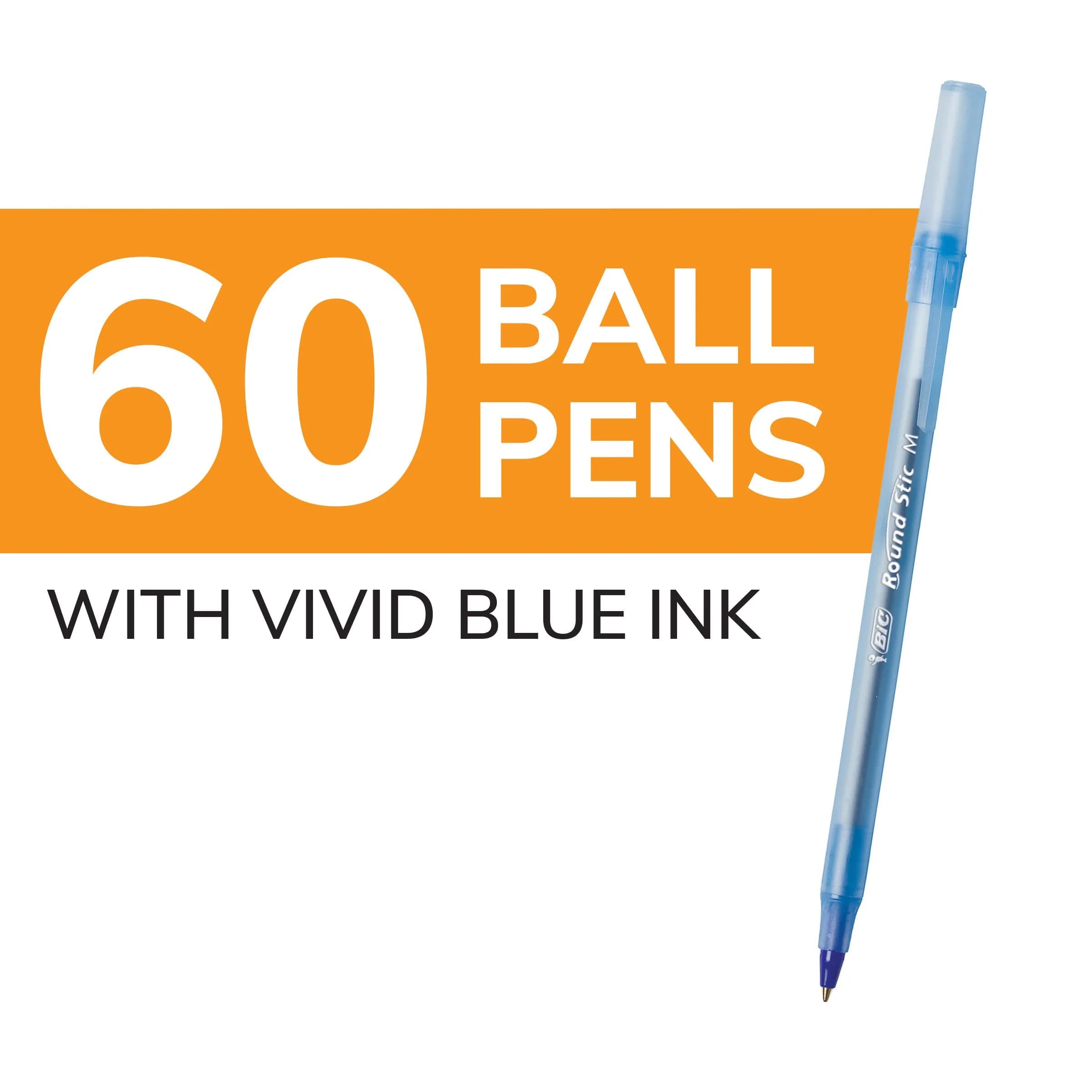 BIC Round Stic Xtra Life Ballpoint Pens Blue 120 Count (Pack of 2) | Smooth Ink Flow for Daily Writing - view 2